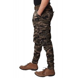 Army Print Dori Style Relaxed Fit Zipper Cargo Pants DV-J001