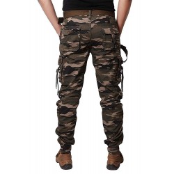 Army Print Dori Style Relaxed Fit Zipper Cargo Pants