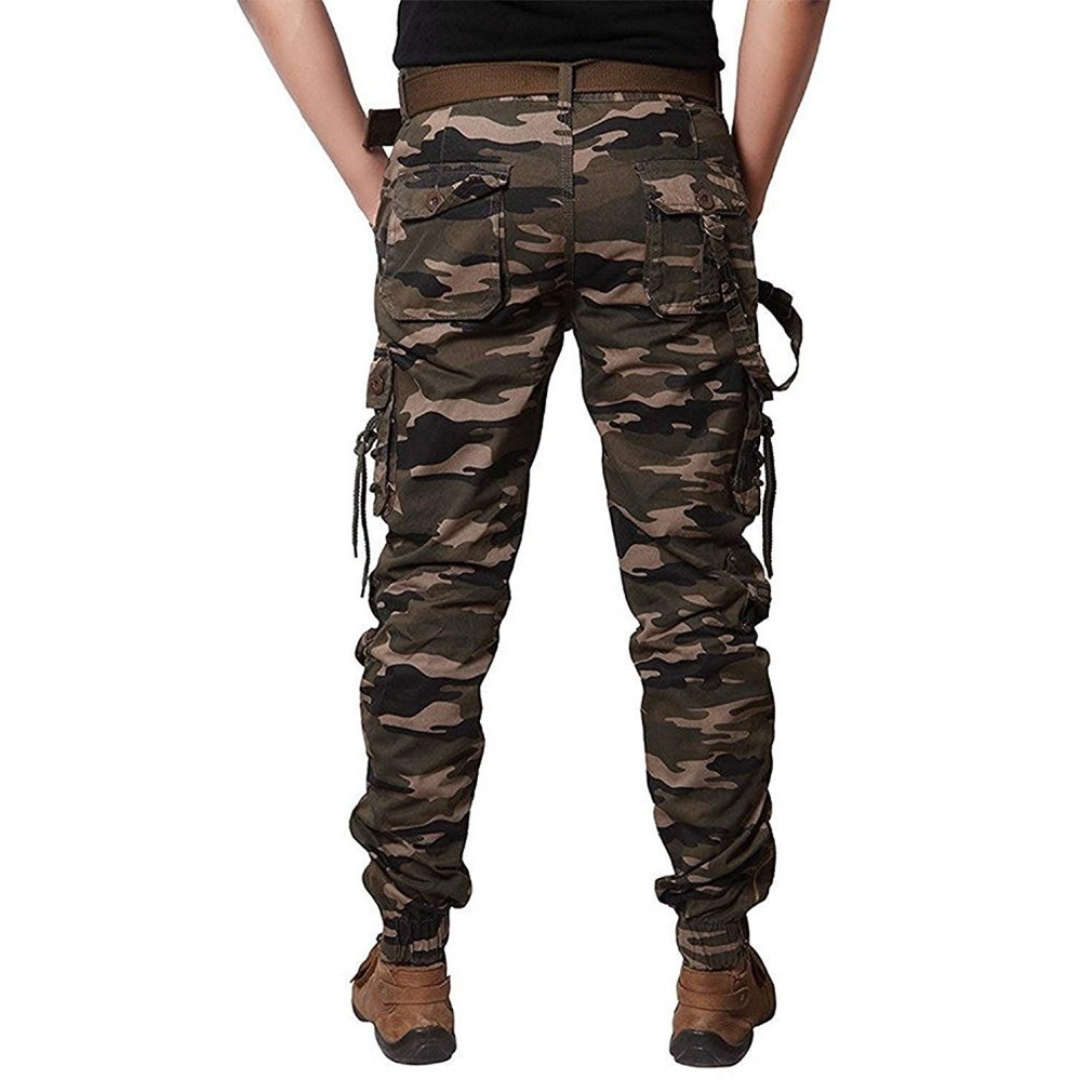 Camouflage Cotton Multi Flap Pockets Men's Straight Leg Kpop - Temu