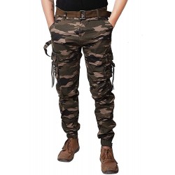 Army Print Dori Style Relaxed Fit Zipper Cargo Pants
