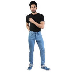 Denim Vistara Men's Slim Fit Sky Blue Colored Jeans