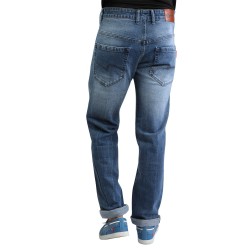 Denim Vistara Men's Dark Blue Torn Ripped Slim Fit Jeans