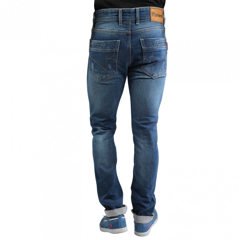 Surplus Jeans - Denim Vistara Men's Torn Slim Fit Blue Jeans