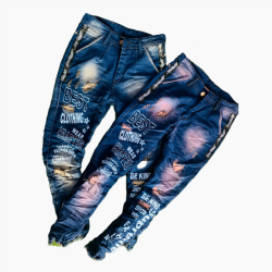 DVG - Wholesale Printed Funky Jeans For Men's
