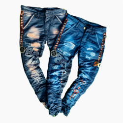 DVG - Wholesale Printed Funky Damage Men Jeans