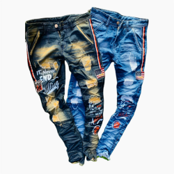 DVG - Printed Funky Jeans For Men's