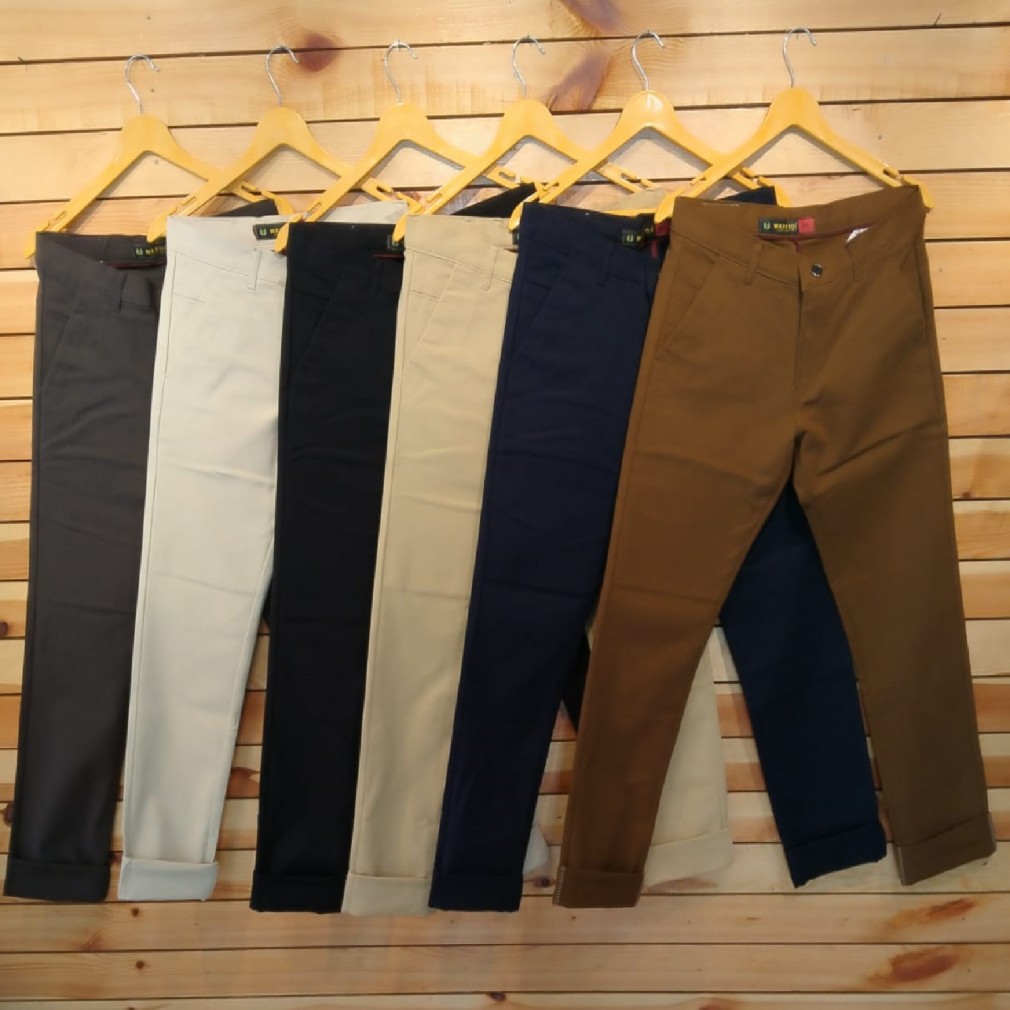 Buy online ASHTOM Fawn Color Formal Cotton Trouser Regular Fit For Men-saigonsouth.com.vn