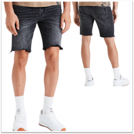 Royal Spider - Denim Black Shorts For Man