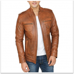 Royal Spider - Brown Pure Leather Jacket For Men