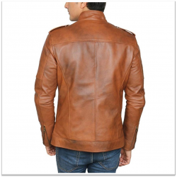 Royal Spider - Brown Pure Leather Jacket For Men