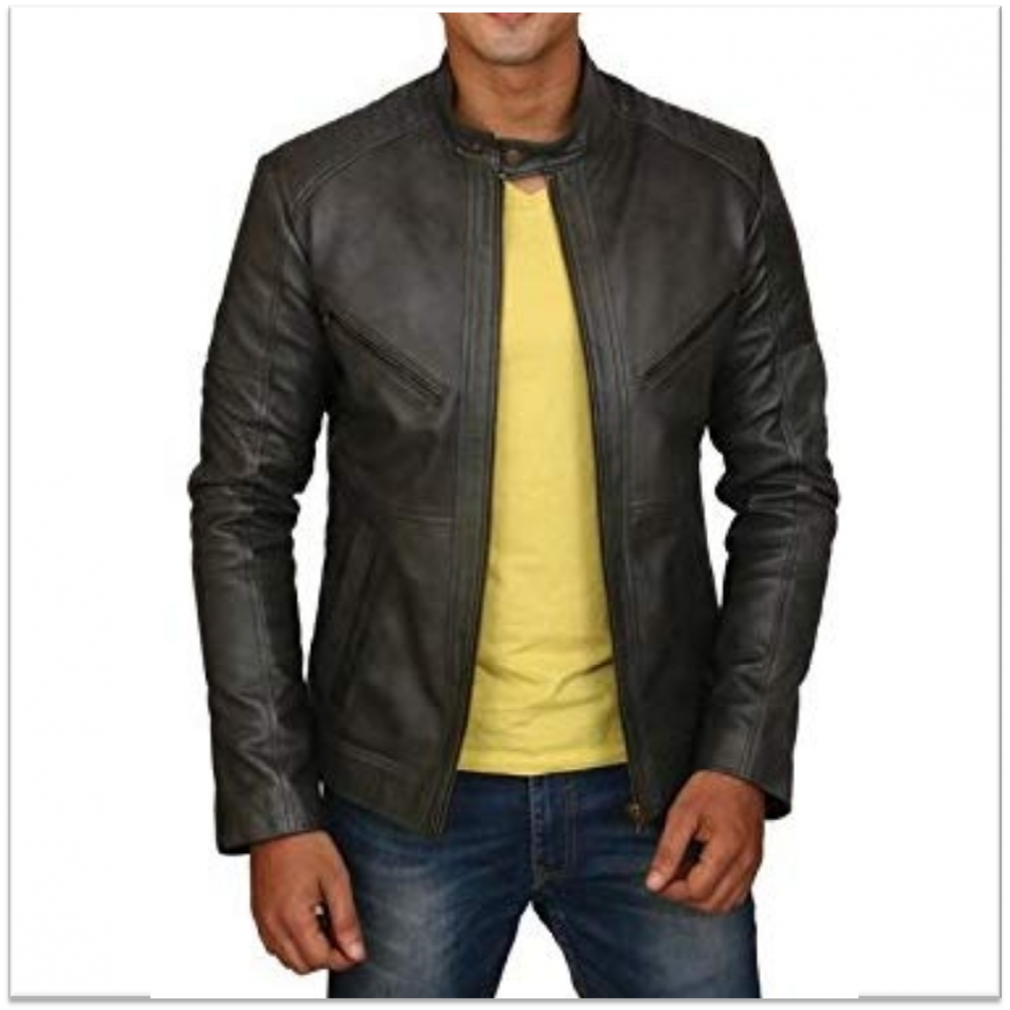 Buy mens pure black Leather Jacket wholesale at cheap price In india