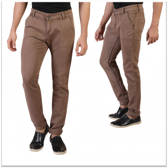 Denim Vistara Men's Brown Slim Fit Jeans Trouser 