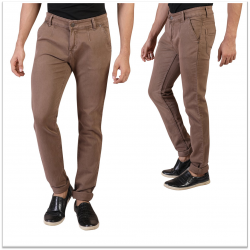 Denim Vistara Men's Brown Slim Fit Jeans Trouser 