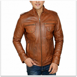 Royal Spider - Brown Pure Leather Jacket For Men