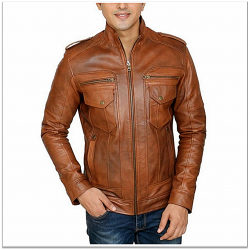 Royal Spider - Brown Pure Leather Jacket For Men RS-L001