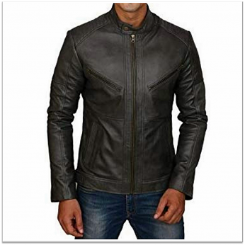 Buy mens pure black Leather Jacket wholesale at cheap price In india