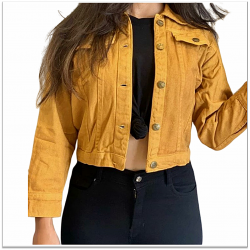 Denim Vistara Women Yellow & Orange Denim Jacket