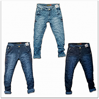 Men's Wrinkle Denim Jeans