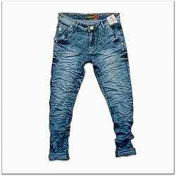 Mens Wrinkle Denim Jeans