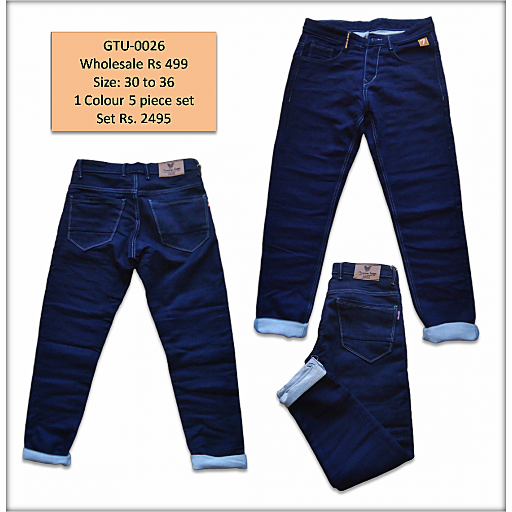 Buy Mens Blue Regular Denim jeans Wholesale Rs from jeanswholesaler.in