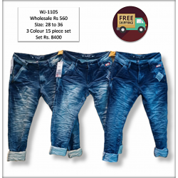 Wholesale Men's Denim Jeans 5 Dusty Colours Set.
