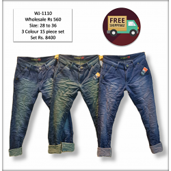 Wholesale Men Wrinkle Jeans 3 Colours Set.