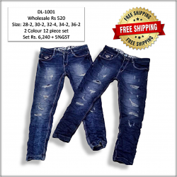 Men Regular Fit Stretchable Damage Jeans Wholesale Rs. 599.
