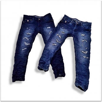 Wholesale Men Regular Fit Stretchable Damage Jeans