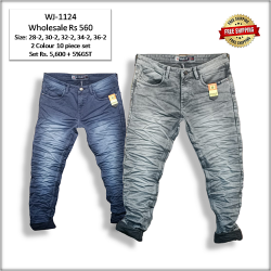 Men Wrinkled Denim Jeans B2b Rs 560