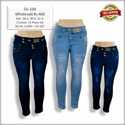 Women Stylish High Waist Jeans Wholesale Piece 460