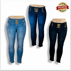 Women Stylish High Waist Jeans Wholesale Piece 440