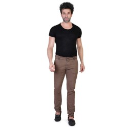 Sale Denim Vistara Men's Brown Slim Fit Jeans
