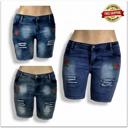 Skinny Women Torn Denim Short