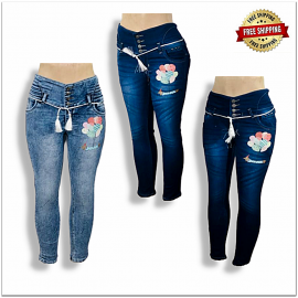 Women High Waisted Designer Jeans SU-107