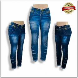 High Waisted Women Torn Jeans
