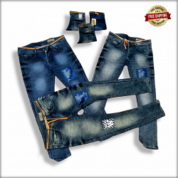 Men Repeat Patch Jeans