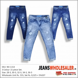 Men Damage jeans 3 Colour Set