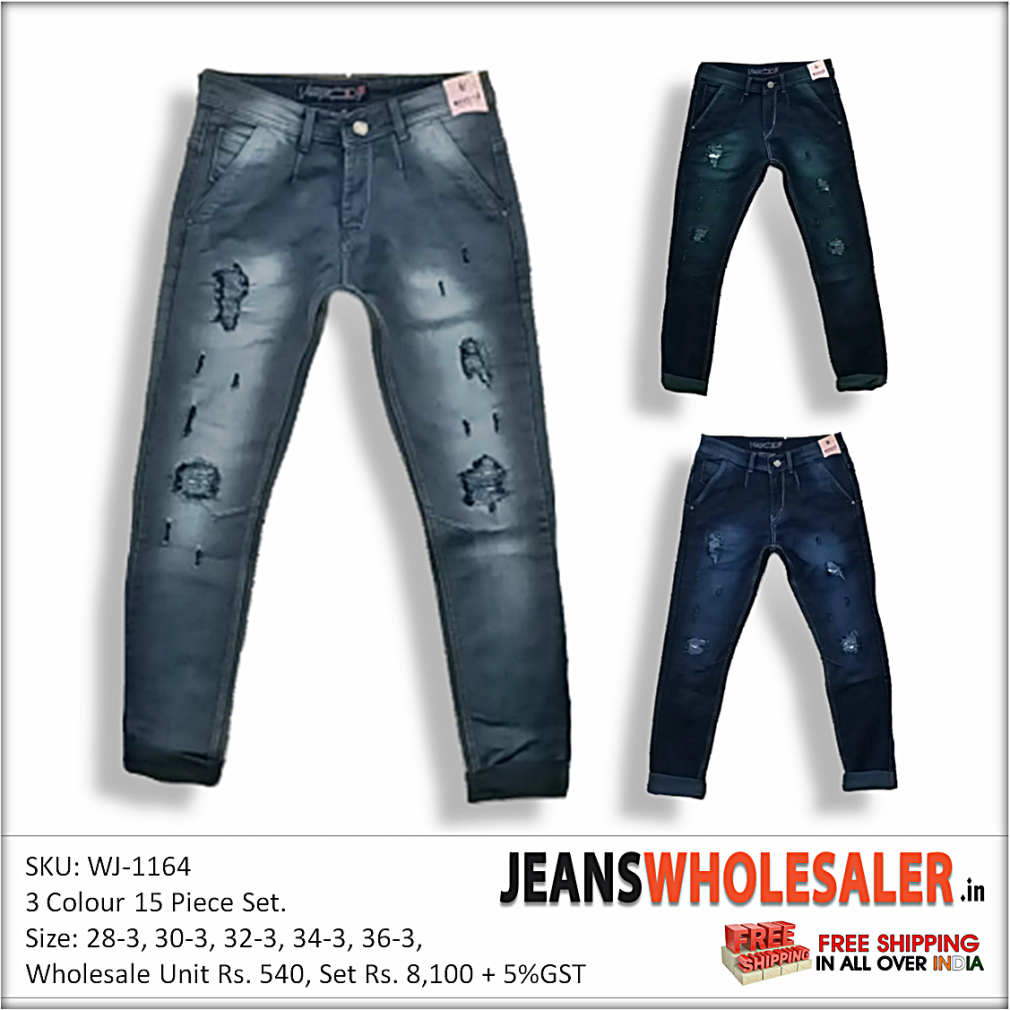 white colour damage jeans