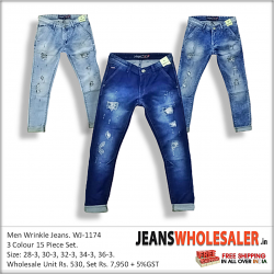 Men Damage jeans 3 Colour Set