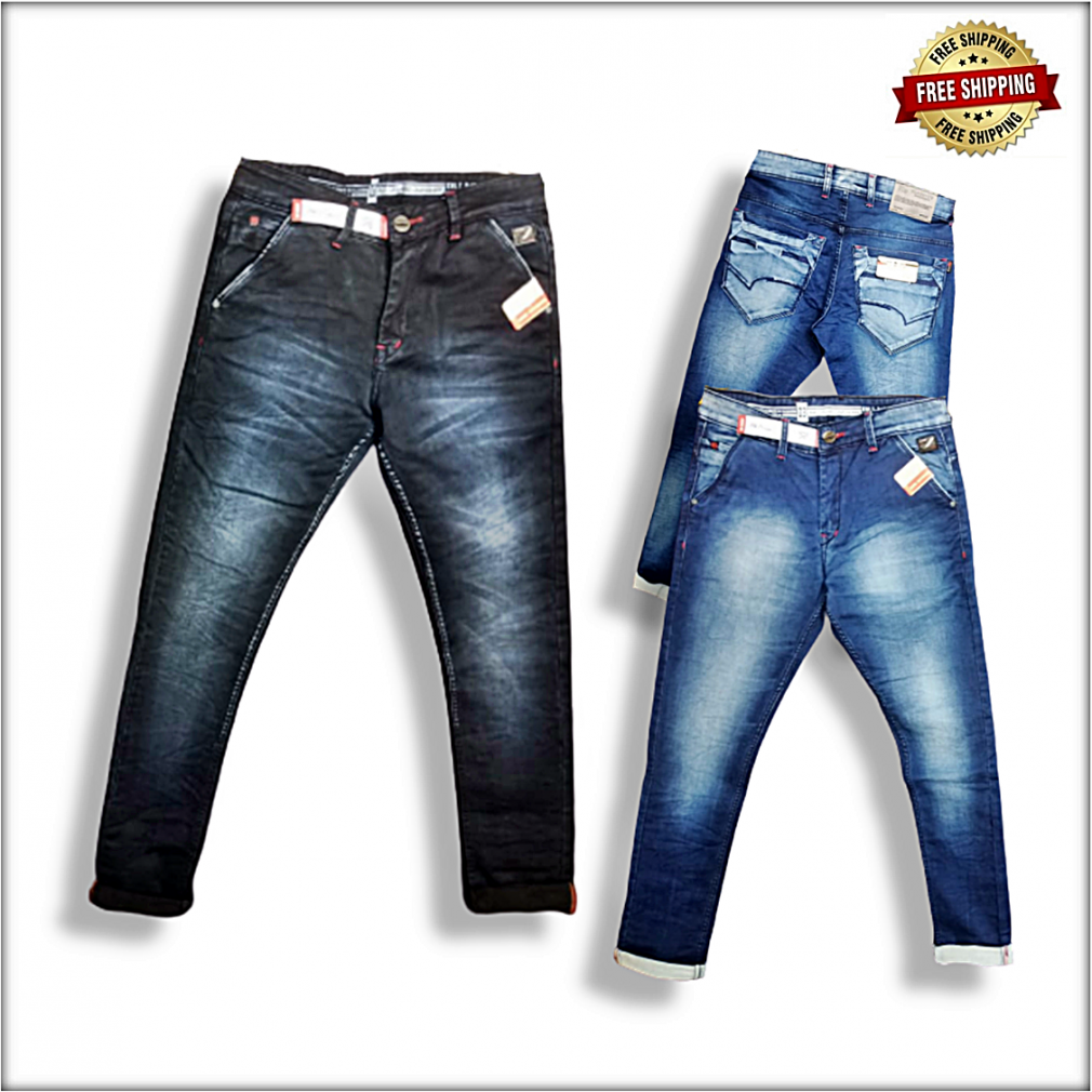 Buy Wholesale RAW-17 Men Blue Clean Look Jeans 2 Colour Set in india.