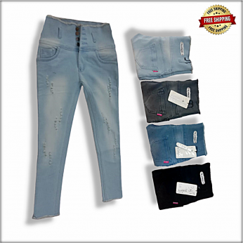 Ladies Skinny high waist Repeat jeans LB-0013