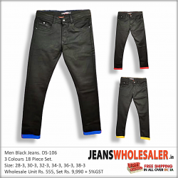 Buy Wholesale Warrior Mens Black Colour Jeans at jeanswholesaler.in