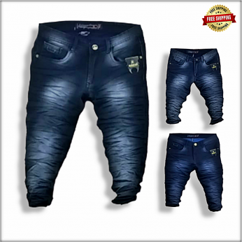 Men Stylish Wrinkle Jeans