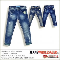 Men Stylish Printed Jeans