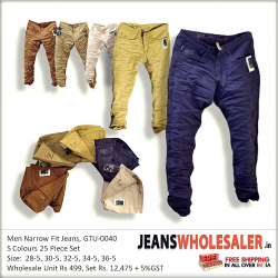 Men Narrow Fit Jeans 5 Colour Set