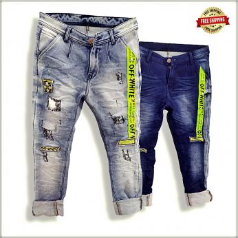 Funky Patch Mens Denim Jeans