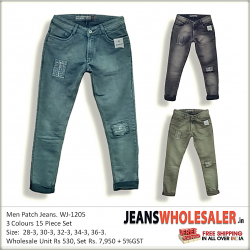 Mens Funky Patch Jeans