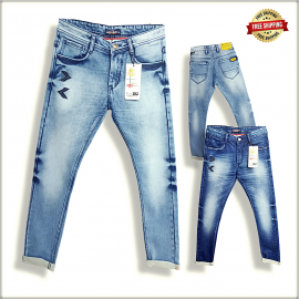 Men's Embroidered Denim Jeans