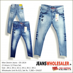 Men's Embroidered Denim Jeans