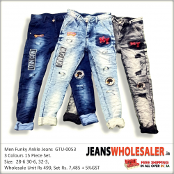 Men's Ankle Length Funky Jeans
